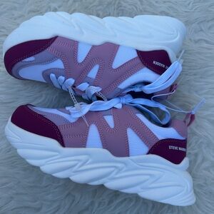 Steve Madden Pink and White Athletic Shoes